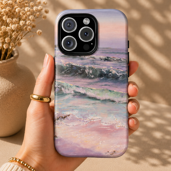 Blush Coastline Phone Case – Designed by Alina Madan Art
