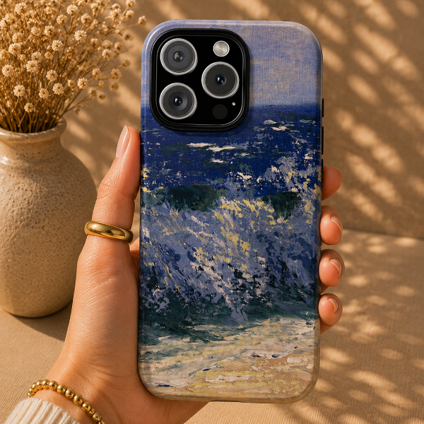 Moonlit Ocean Surf Phone Case – Original Painting by Alina Madan Art