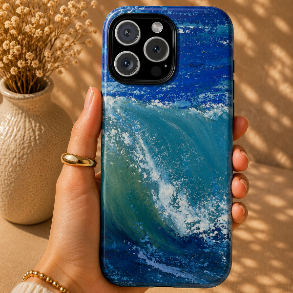 Deep Blue Ocean Wave2 Phone Case – Original Painting by Alina Madan Art