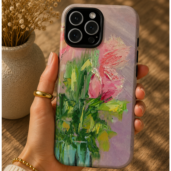 Soft Pink Floral Impression Phone Case – Original Painting by Alina Madan Art