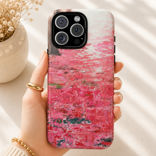 Pink Petal Path Phone Case – Abstract Impressionist Floral Art by Alina Madan Art