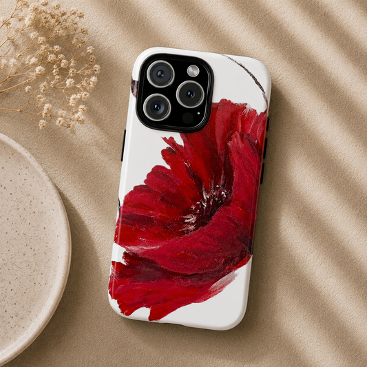 Bold Red Poppy Phone Case – Original Floral Art by Alina Madan