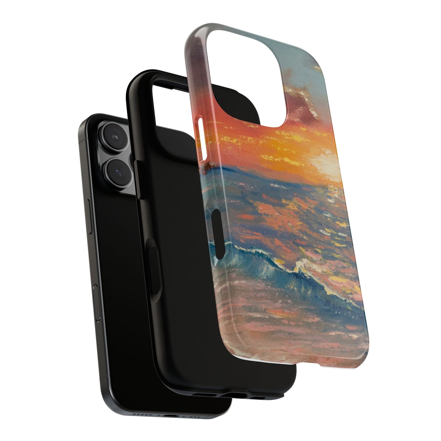 Golden Hour Ocean Wave Phone Case – Original Sunset Seascape Painting by Alina Madan Art