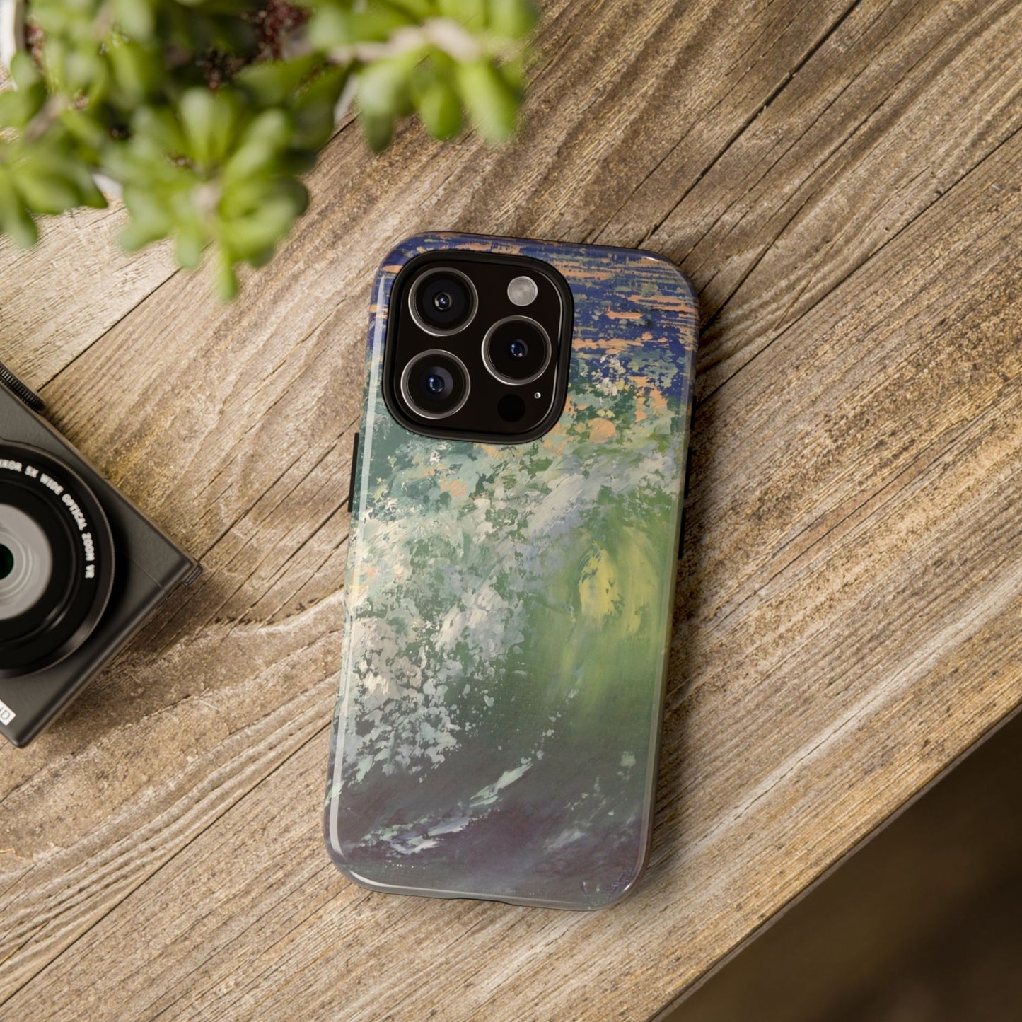 Emerald Ocean Wave Phone Case – Original Painting by Alina Madan Art