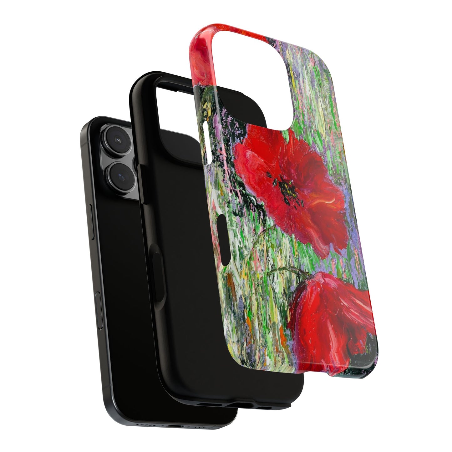 Red Poppy Garden Phone Case – Vibrant Floral Impressionist Painting by Alina Madan Art