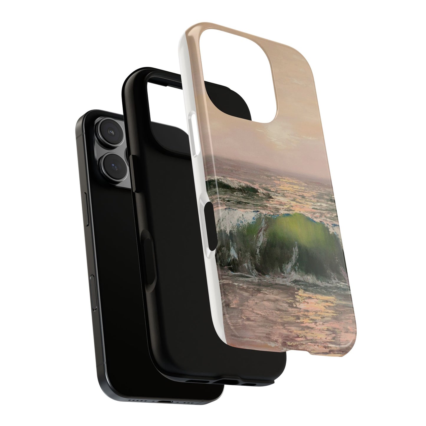 Golden Hour Ocean Wave Phone Case – Original Coastal Painting by Alina Madan Art