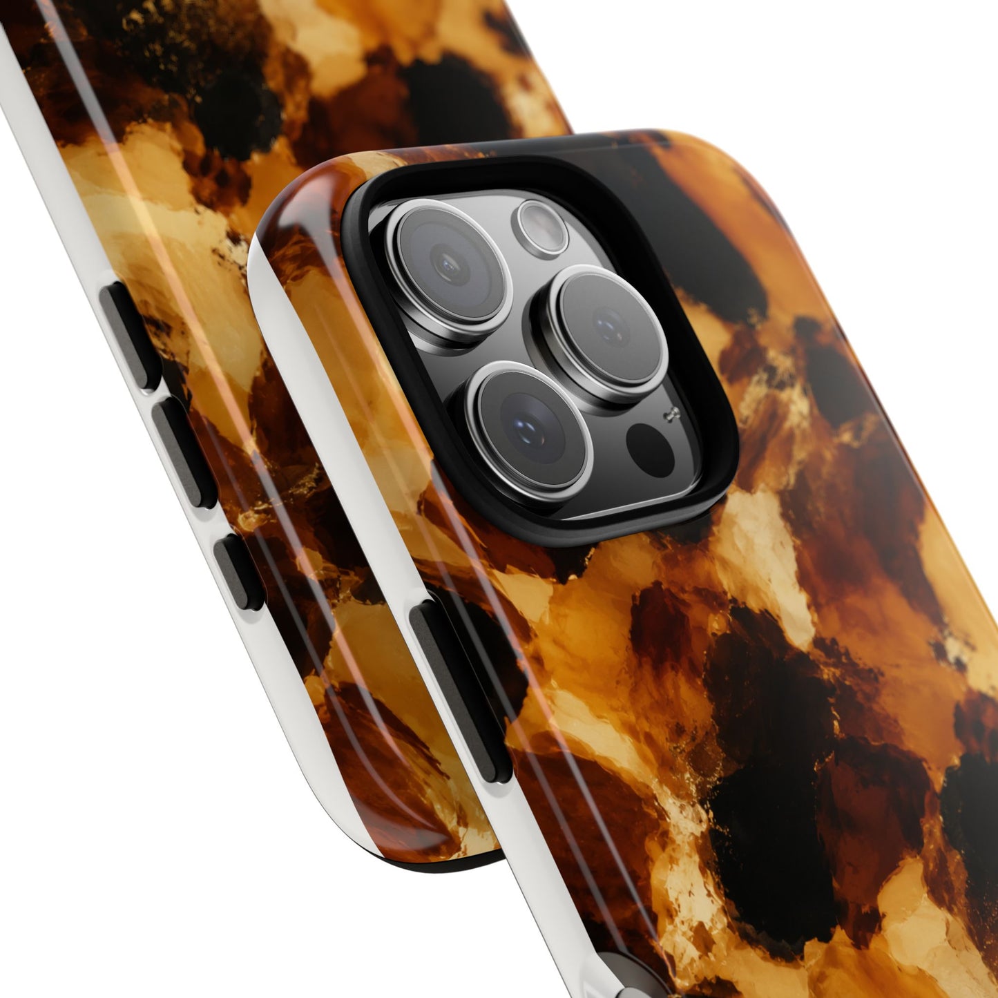 Luxury Amber Tortoise Phone Case  | Abstract Resin Art , Caramel Brown Designer Aesthetic