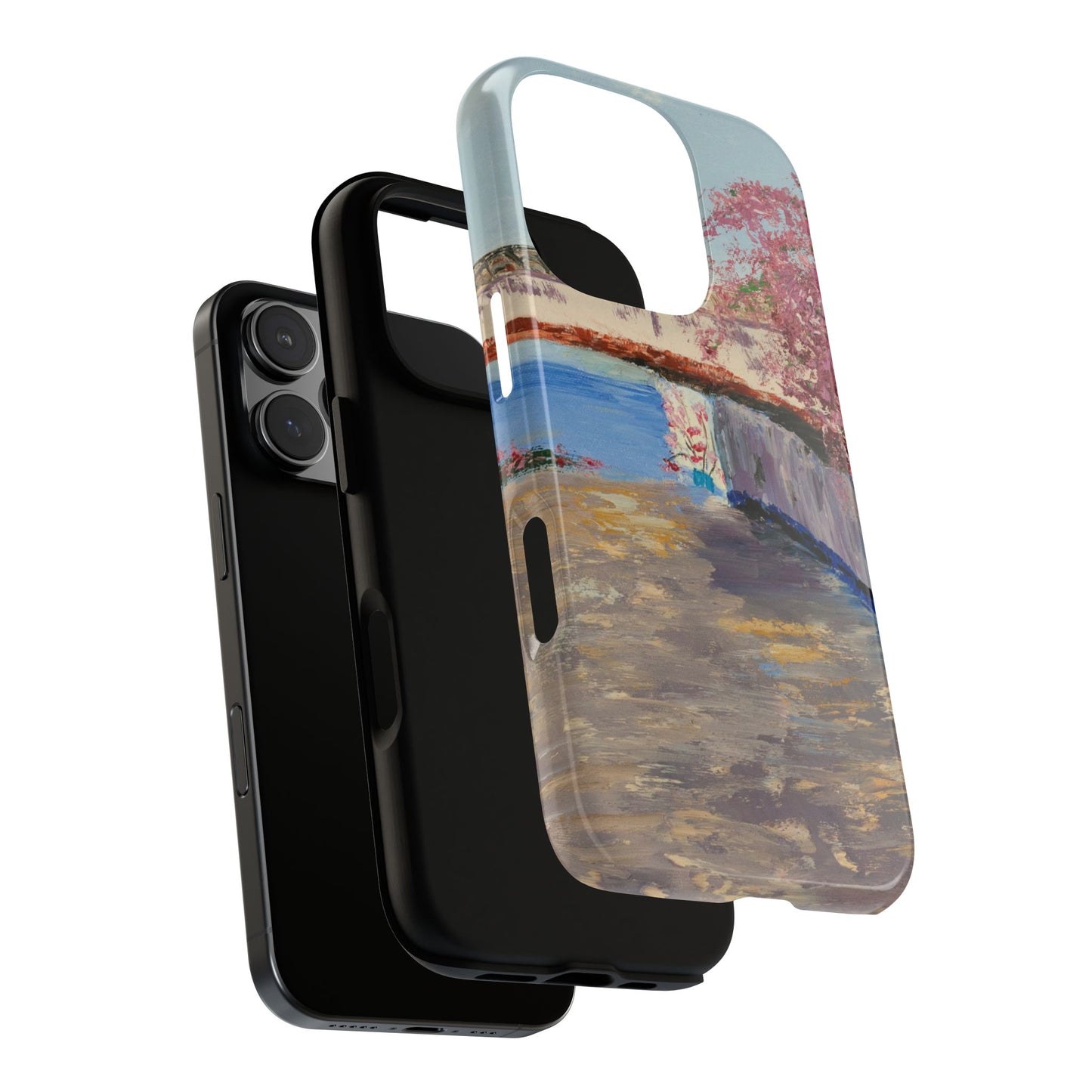 Mediterranean Seaside Street Phone Case – Original Coastal Painting by Alina Madan Art
