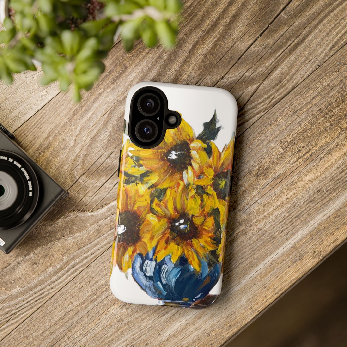 Sunflowers in Blue Vase Phone Case | Artistic Floral Cover