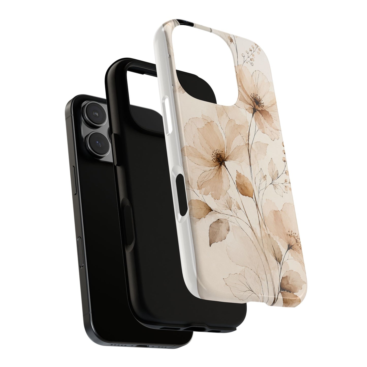 Neutral Botanical Phone Case | Minimalist Watercolor Floral