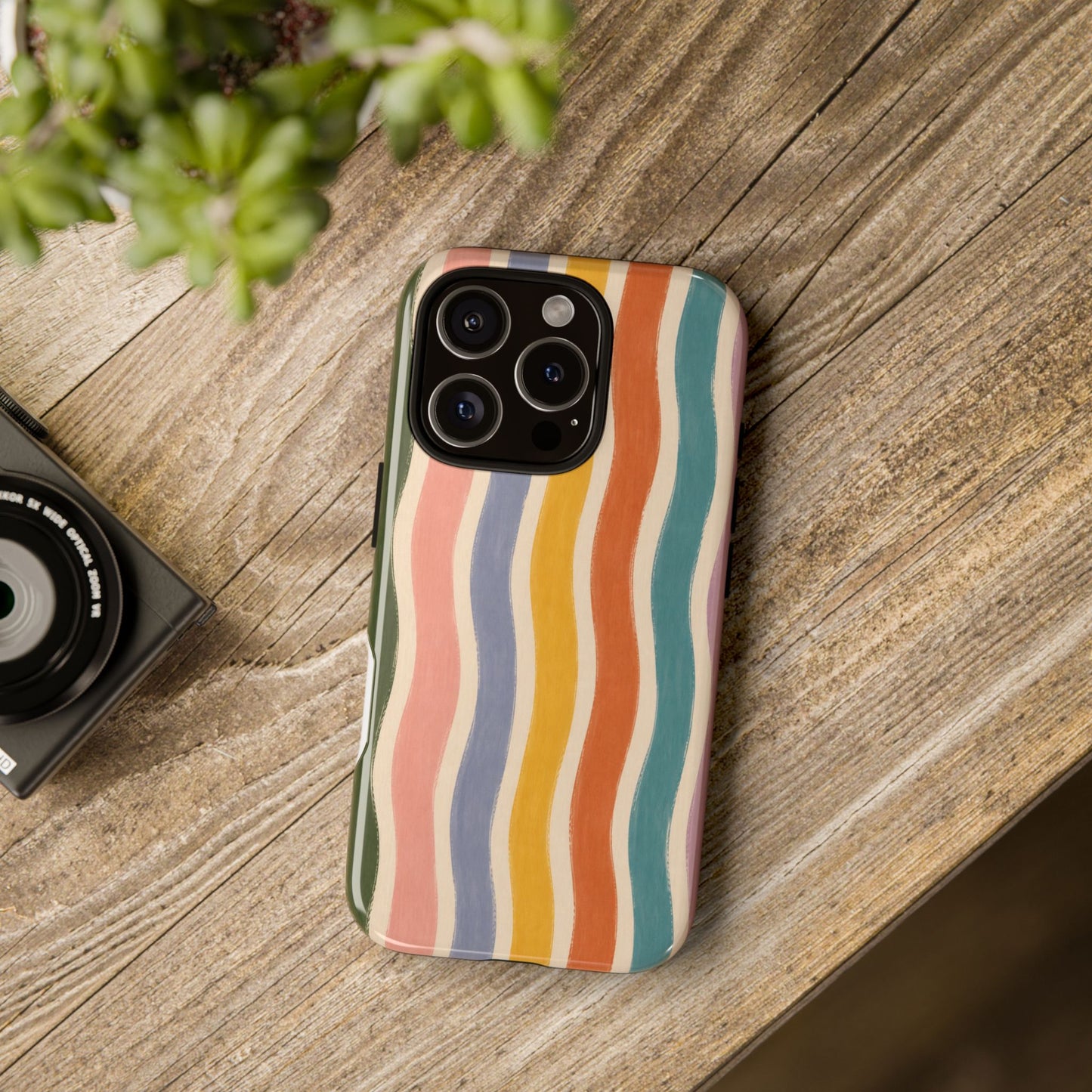 Boho Painterly Stripe Phone Case  | Earth Tone Abstract Stripe, Modern Neutral Artistic Cover