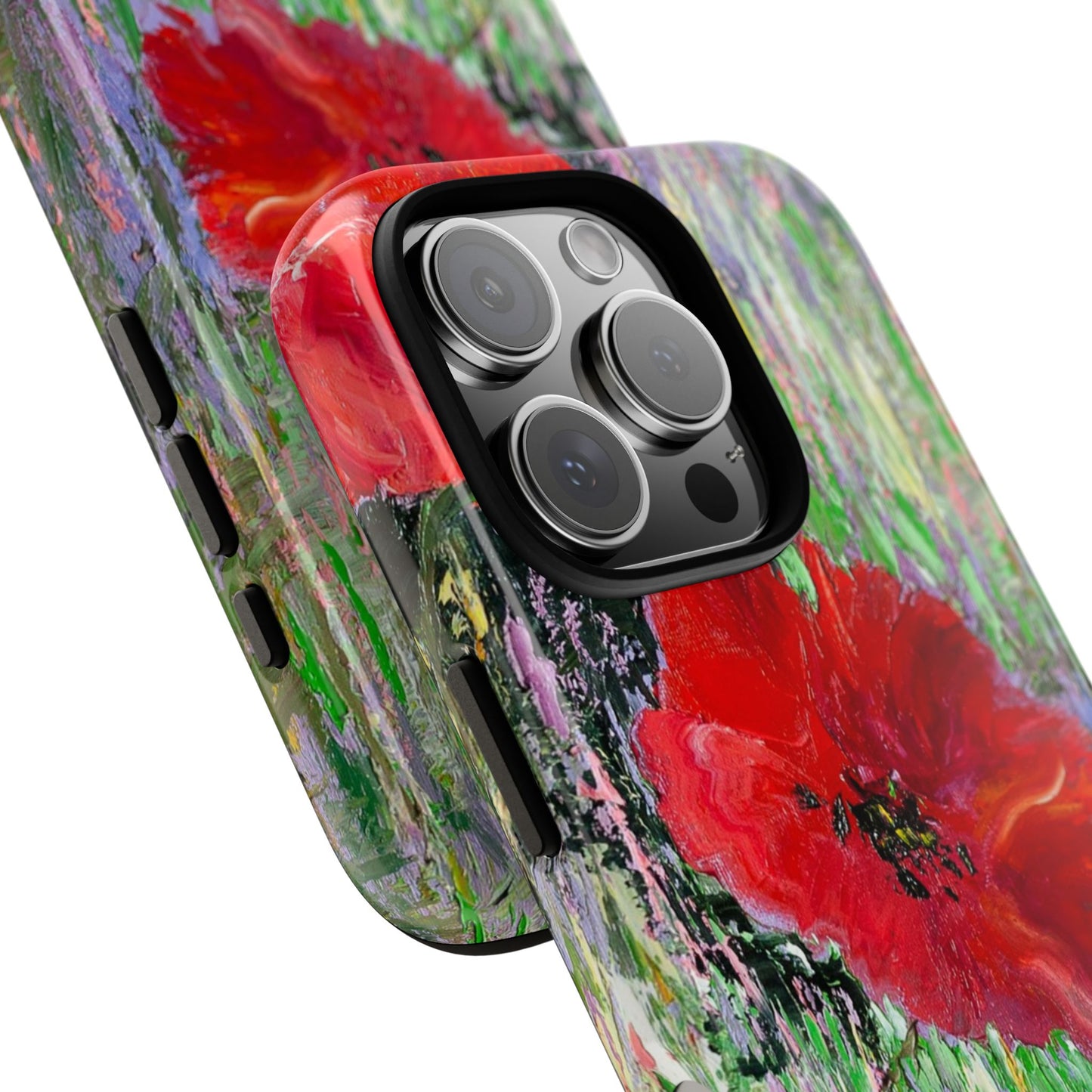 Red Poppy Garden Phone Case – Vibrant Floral Impressionist Painting by Alina Madan Art