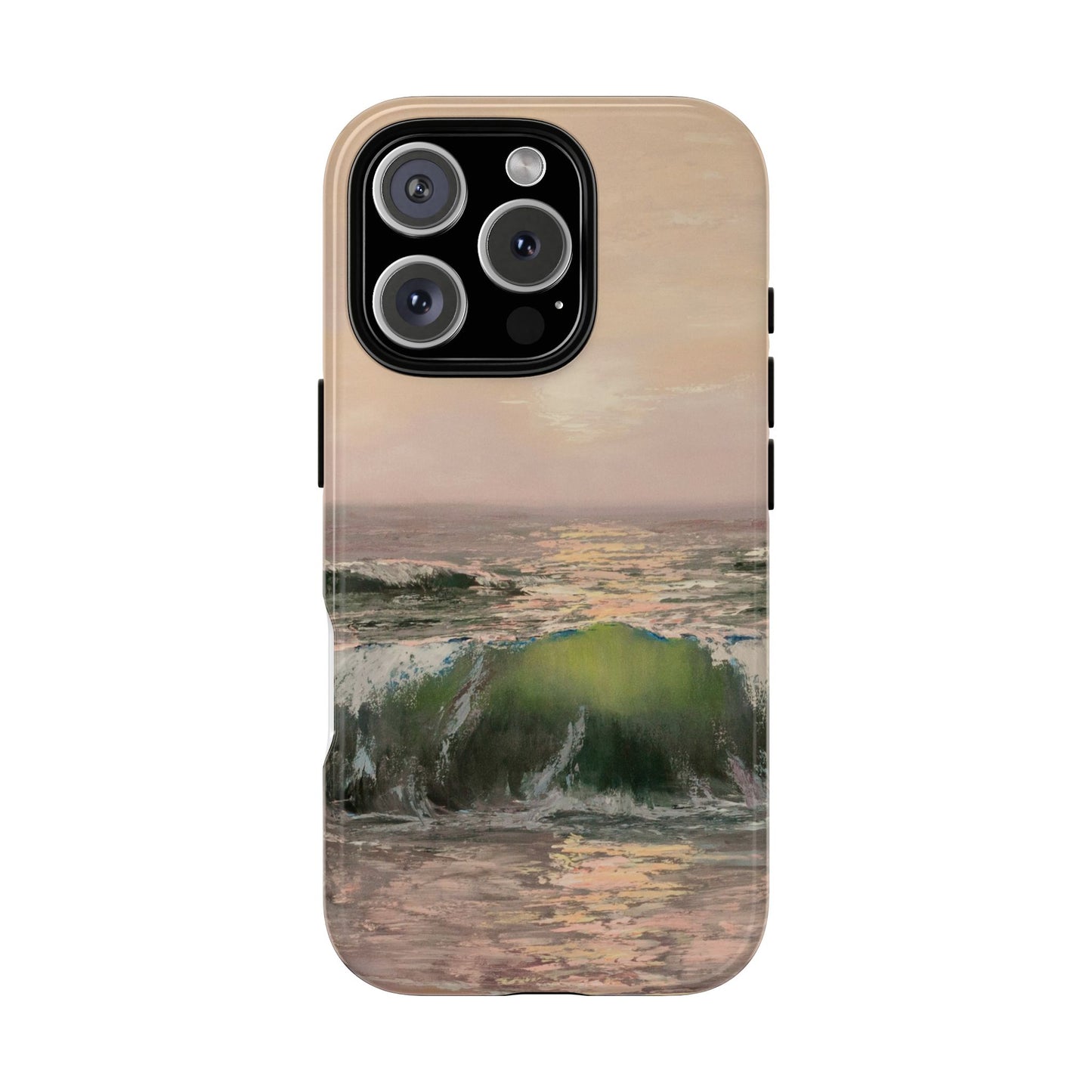 Golden Hour Ocean Wave Phone Case – Original Coastal Painting by Alina Madan Art