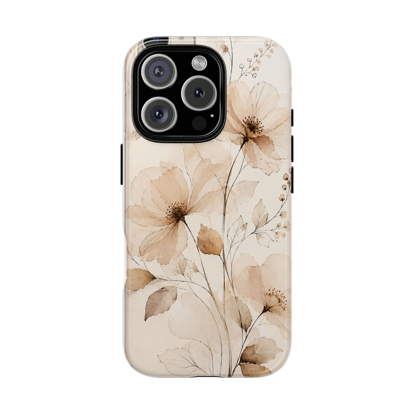 Neutral Botanical Phone Case | Minimalist Watercolor Floral