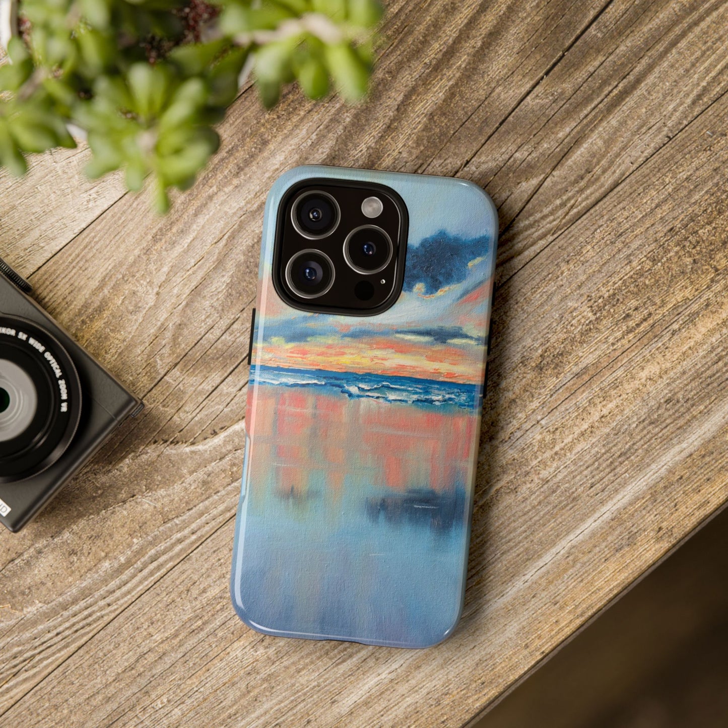 Pastel Ocean Reflection Phone Case – Original Sunset Seascape by Alina Madan Art