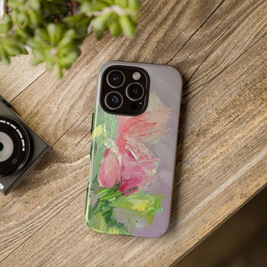 Soft Pink Tulip Phone Case – Original Floral Art by Alina Madan