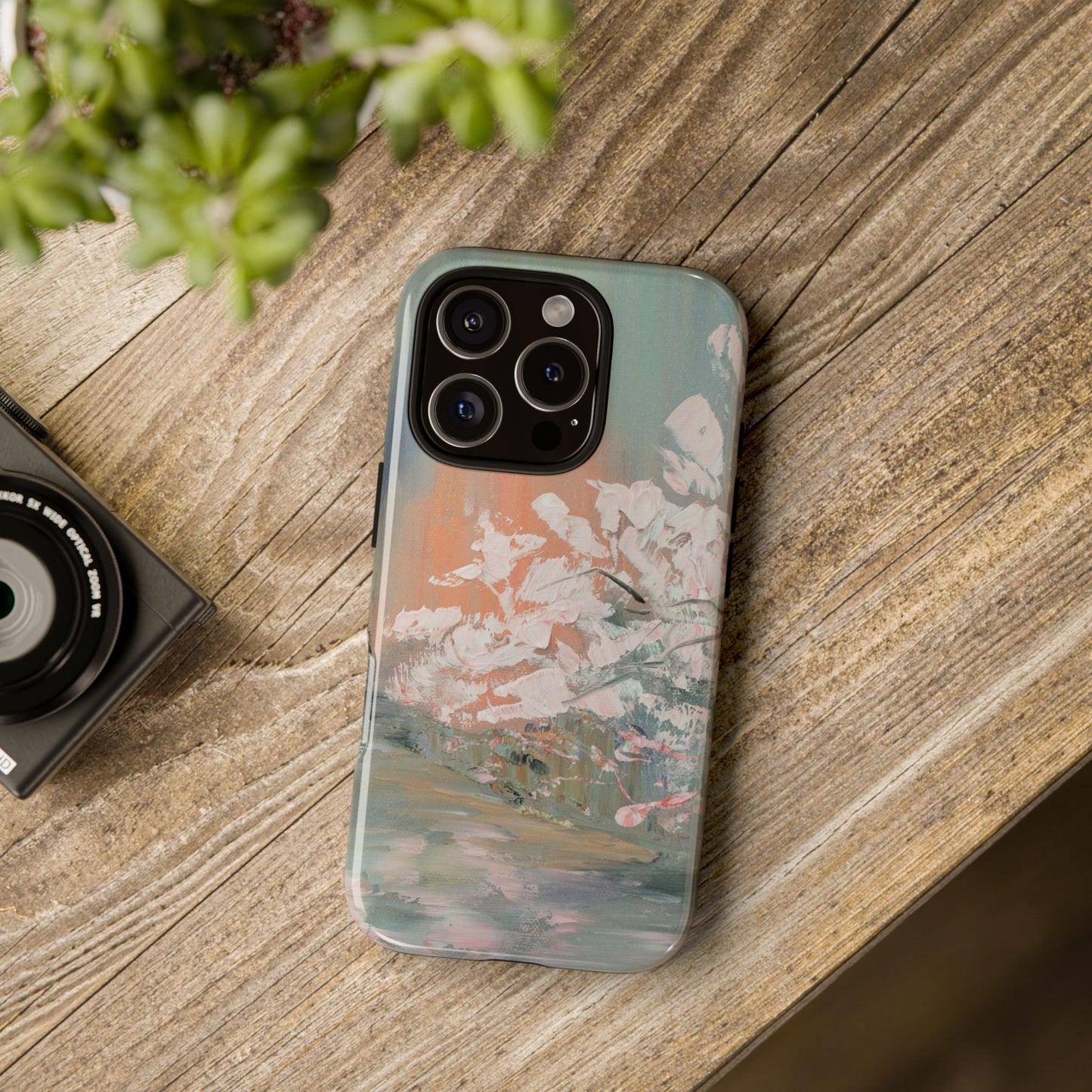 Blush Floral Landscape Phone Case – Soft Impressionist Original Art by Alina Madan Art