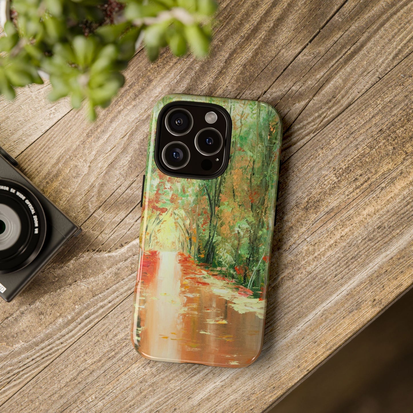 Autumn Forest Reflection Phone Case – Original Landscape Painting by Alina Madan Art