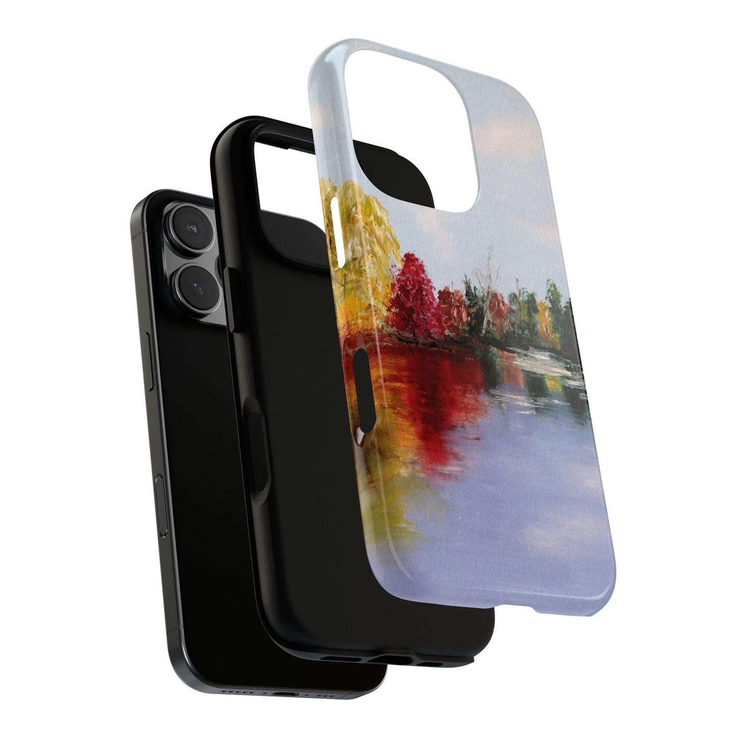 Autumn Lake Reflection Phone Case – Original Landscape Painting by Alina Madan Art