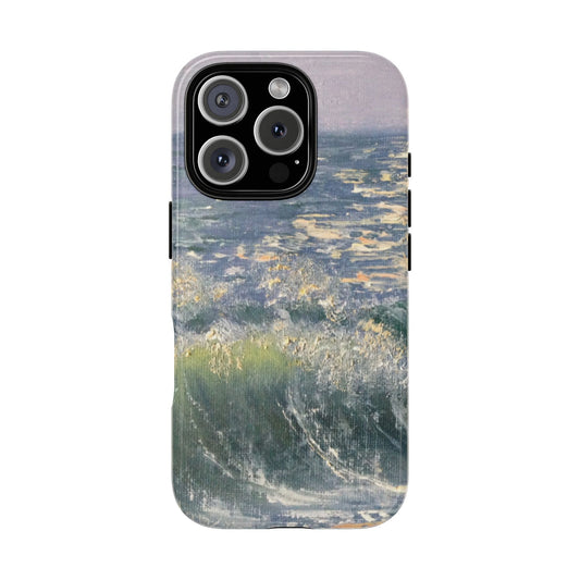 Seafoam Light Waves Phone Case – Original Painting by Alina Madan Art