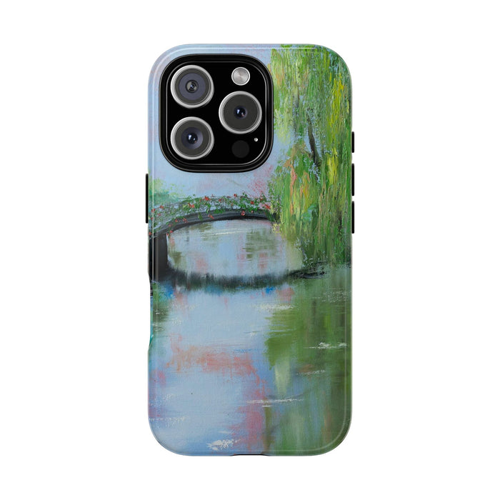 Impressionist Garden Bridge Phone Case – Peaceful Monet-Inspired Original Art by Alina Madan Art