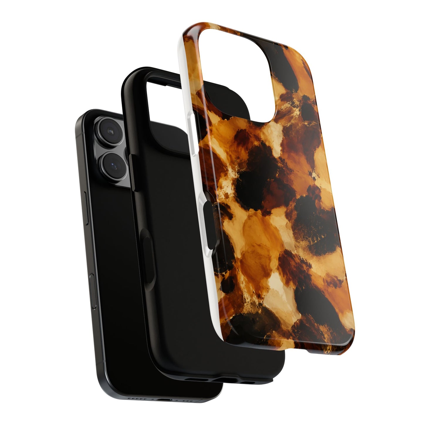 Luxury Amber Tortoise Phone Case  | Abstract Resin Art , Caramel Brown Designer Aesthetic