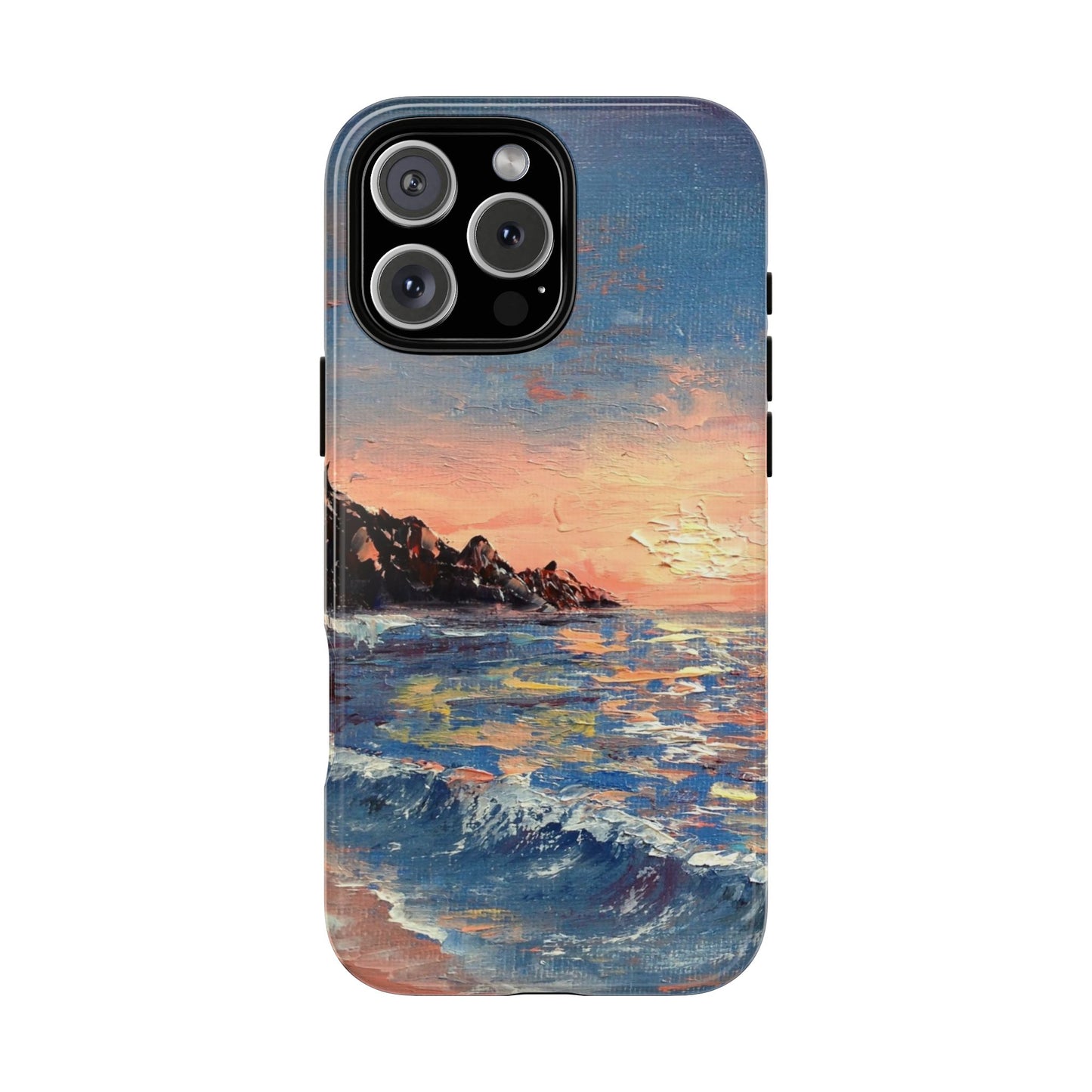 Coastal Sunset Waves Phone Case – Original Painting by Alina Madan Art
