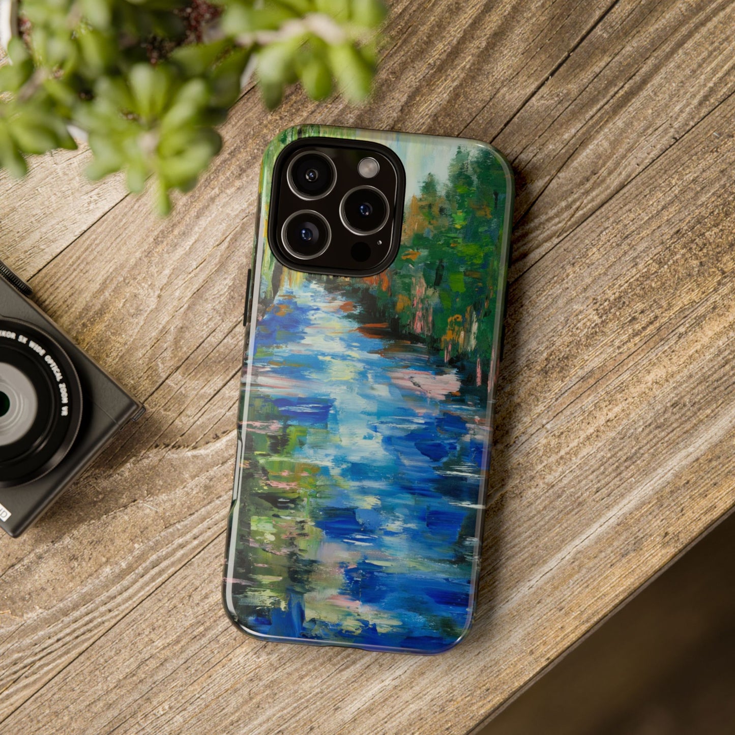 Reflections on the Water Phone Case – Original Painting by Alina Madan Art