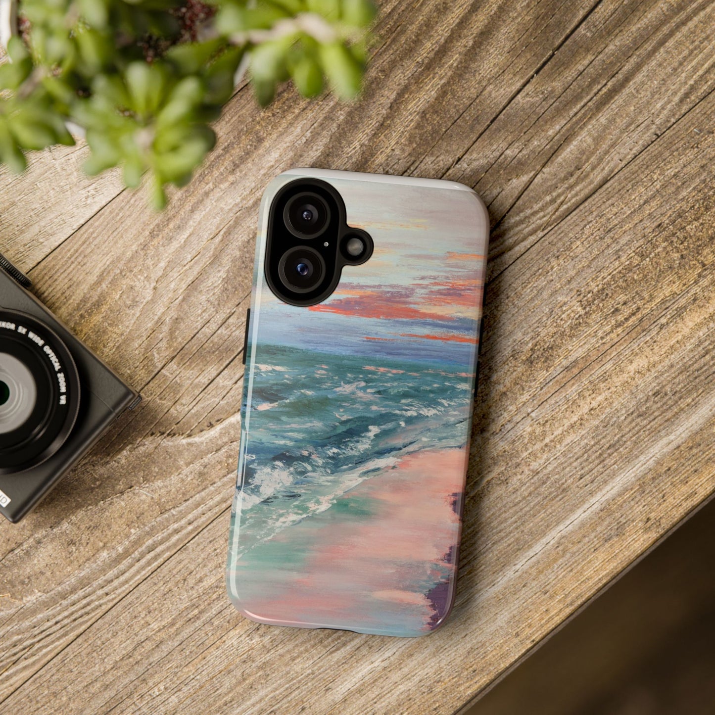 Pastel Ocean Sunset Phone Case | Original Coastal Seascape Art by Alina Madan Art