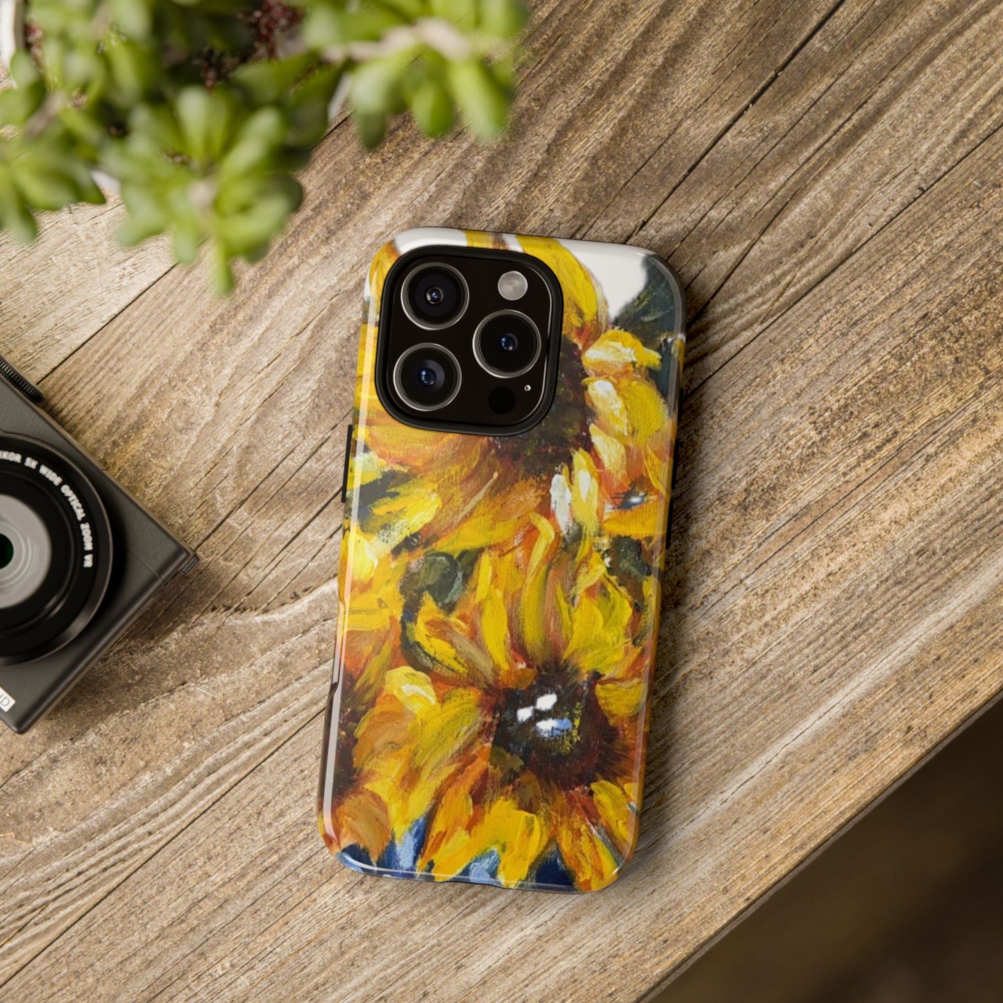 Original sunflower painting phone case| yellow floral case by Alina Madan Art