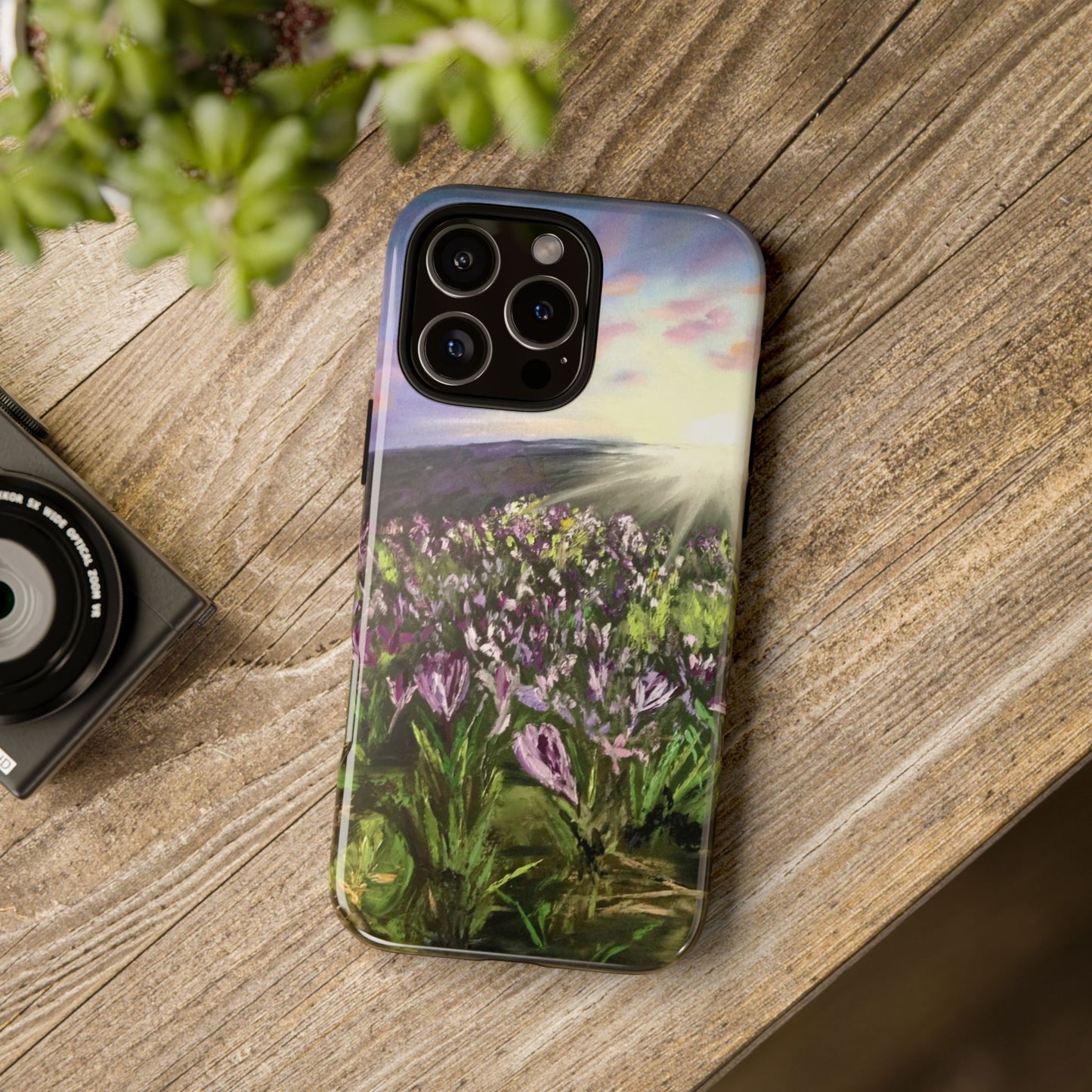 Lavender Meadow Sunrise Phone Case – Original Painting by Alina Madan Art