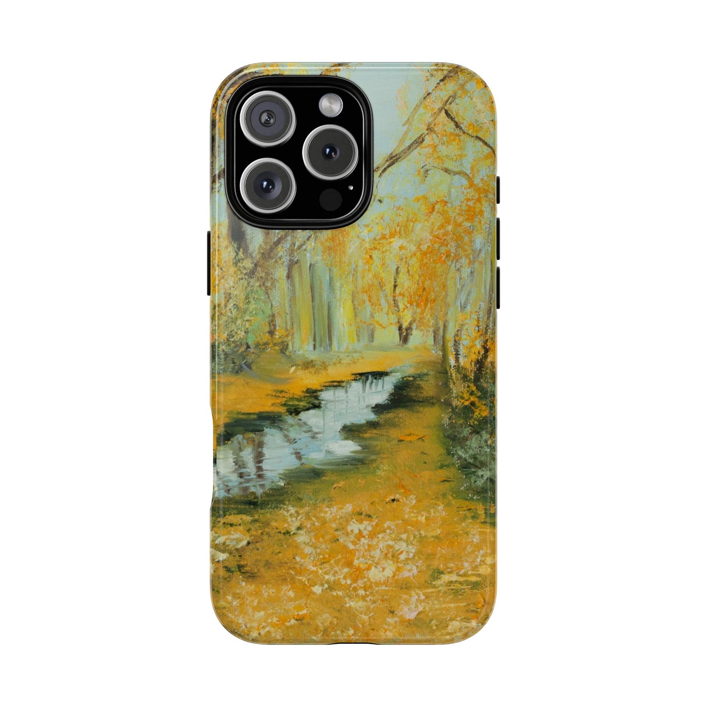 Golden Autumn Path Phone Case – Original Painting by Alina Madan Art
