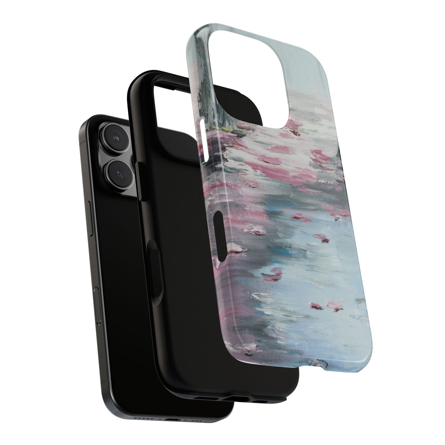 Pink Petal Reflection Phone Case – Soft Impressionist Water Landscape by Alina Madan Art