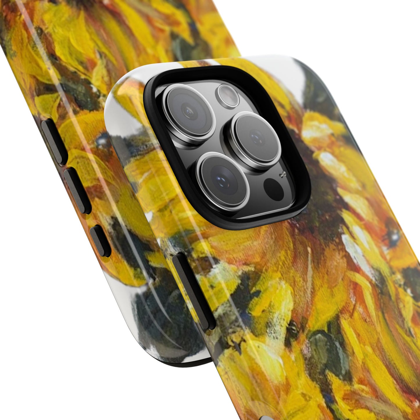 Original sunflower painting phone case| yellow floral case by Alina Madan Art