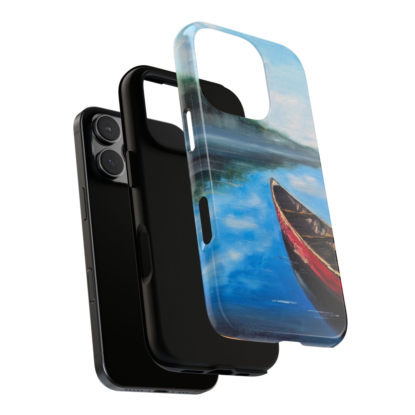 Silent Lake Canoe Phone Case – Original Painting by Alina Madan Art