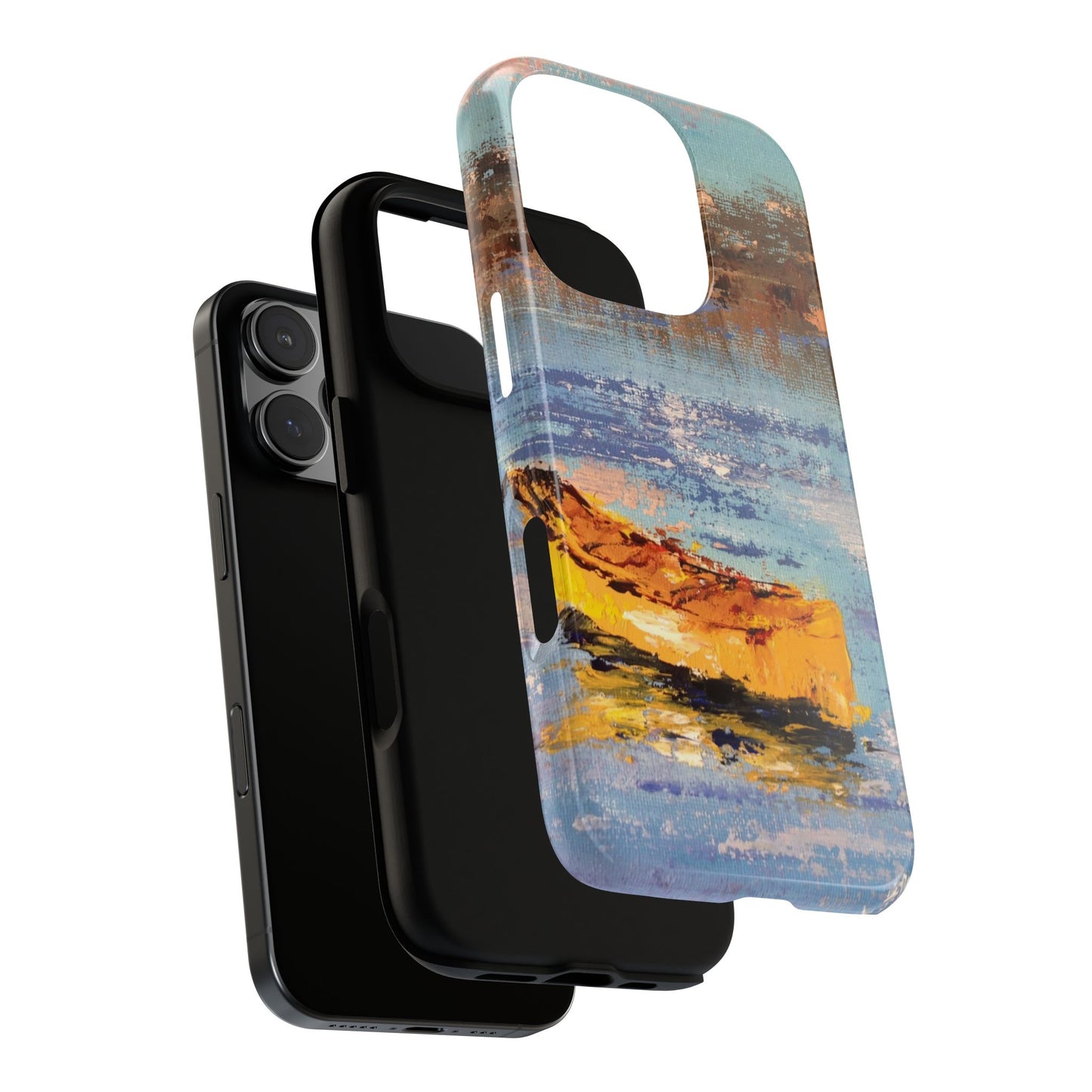 Golden Boat on Water Phone Case – Impressionist Coastal Painting by Alina Madan Art