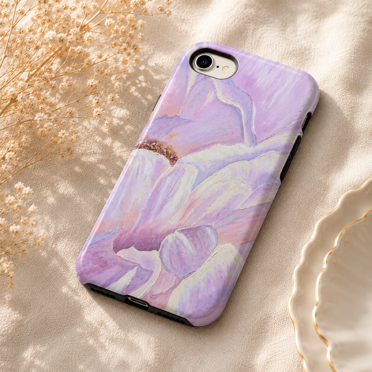 Pastel Peony Phone Case | Lavender Floral Art Case