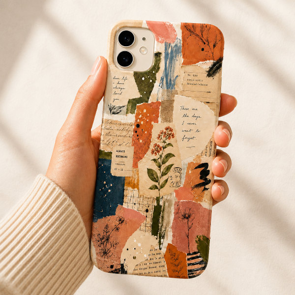 Vintage Botanical Collage Phone Case | Artistic Scrapbook , Journal Aesthetic