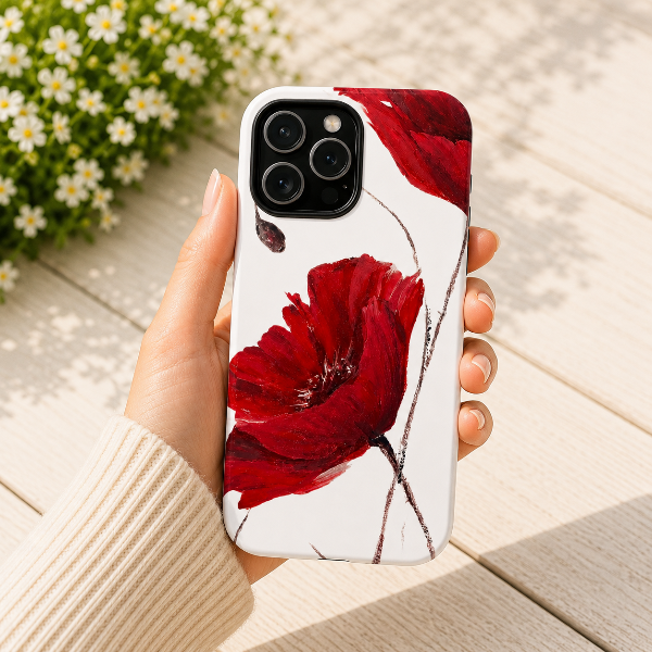 Poppy Flower Phone Case | Bold Red Floral Cover