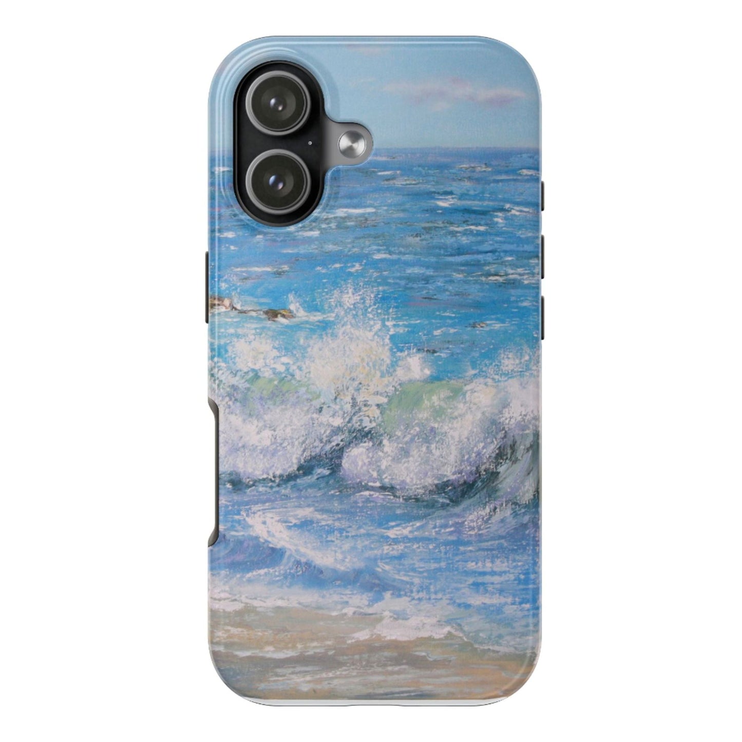 Ocean Wave Painting Tough Phone Case | Seascape Beach Art, Blue Waves
