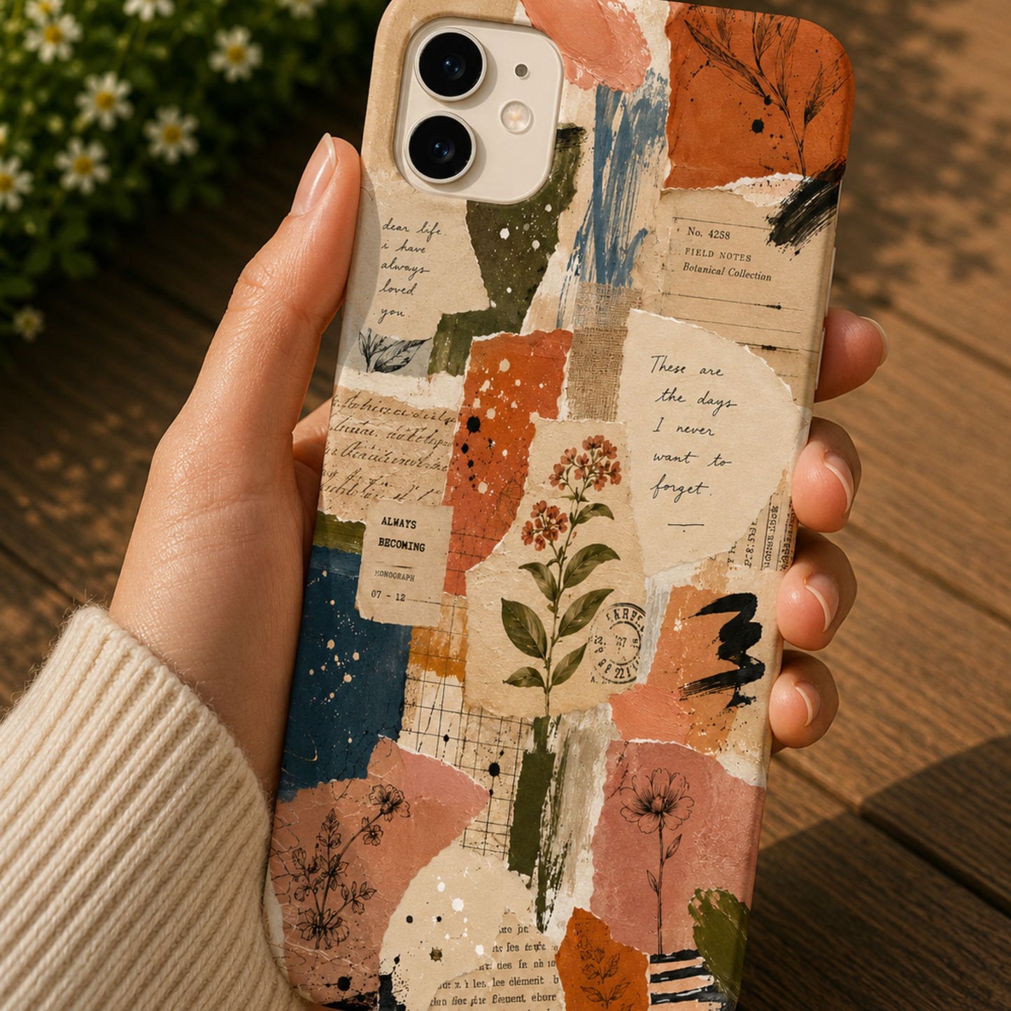 Vintage Botanical Collage Phone Case | Artistic Scrapbook , Journal Aesthetic