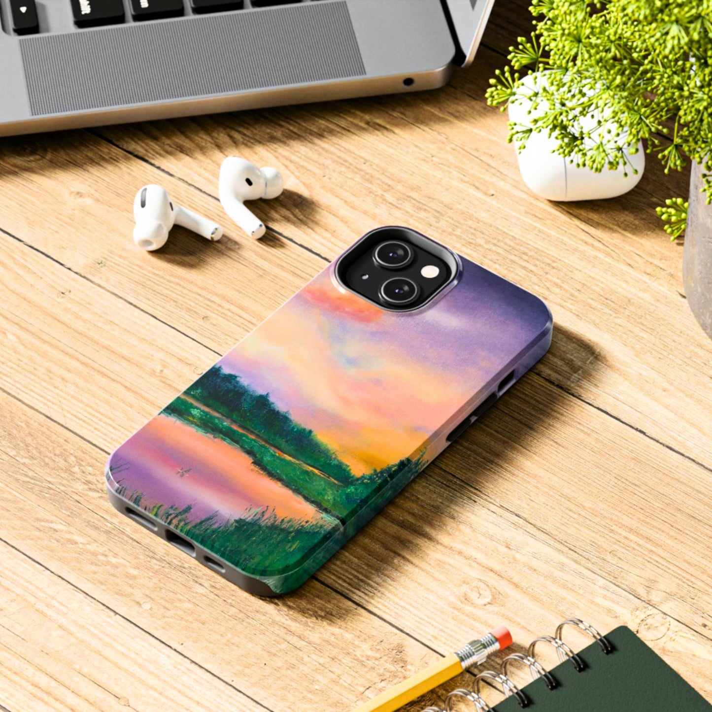 Water Sunset Phone Case | Original Lake Artwork by Alina Madan Art | Tough iPhone & Samsung Case